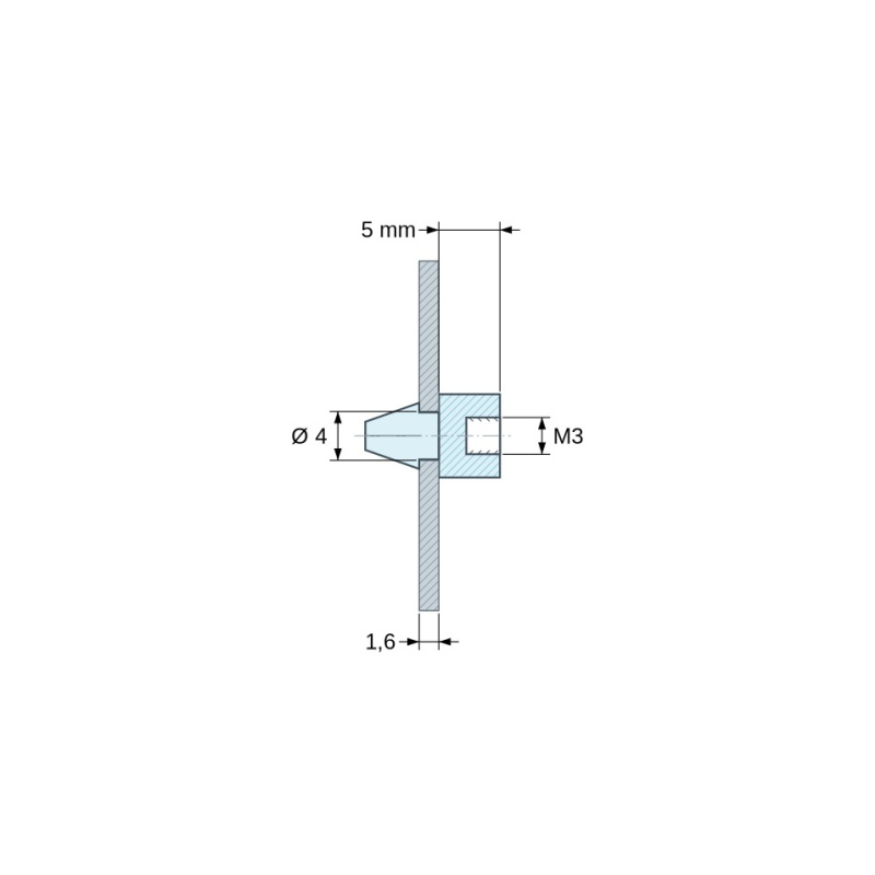 Supporto per scheda a scatto M3 Plastica PA6.6