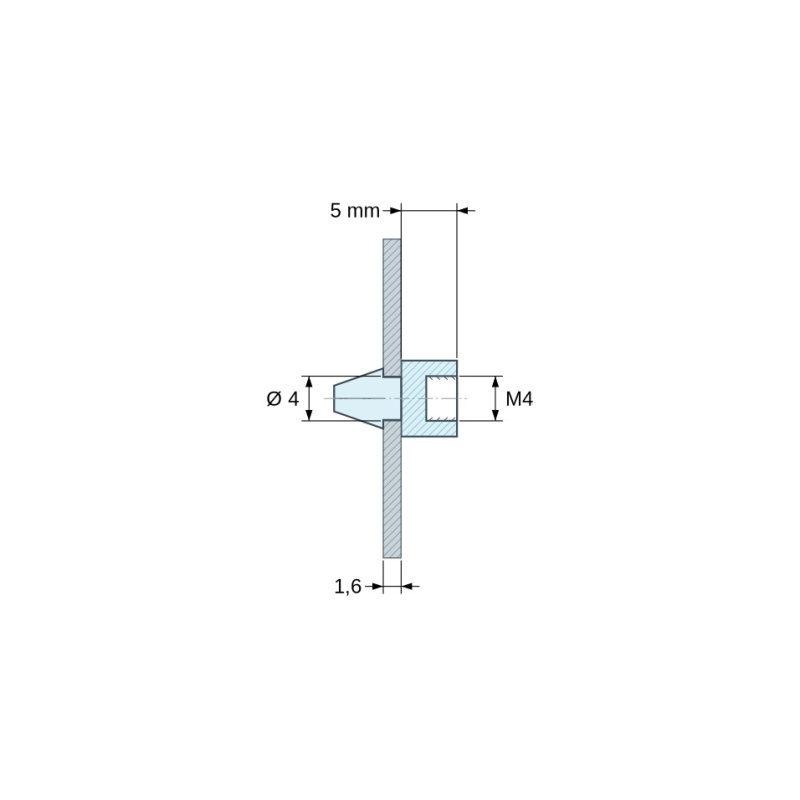 Supporto per scheda a scatto M4 Plastica PA6.6