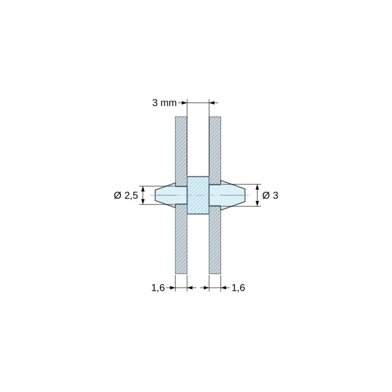 Supporto per scheda a scatto Plastica PA6.6
