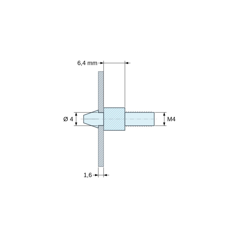 Supporto per scheda a scatto M4 Plastica PA6.6
