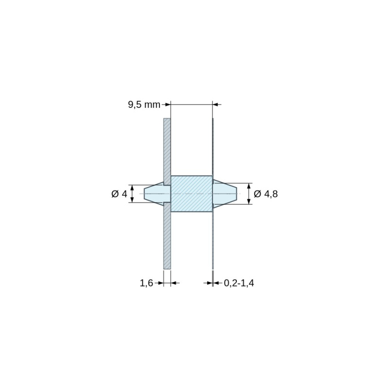 Supporto per scheda a scatto Plastica PA6.6
