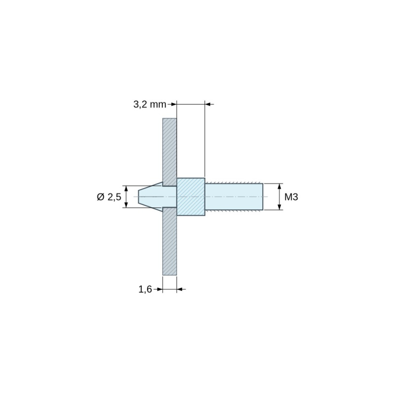 Supporto per scheda a scatto M3 Plastica PA6.6