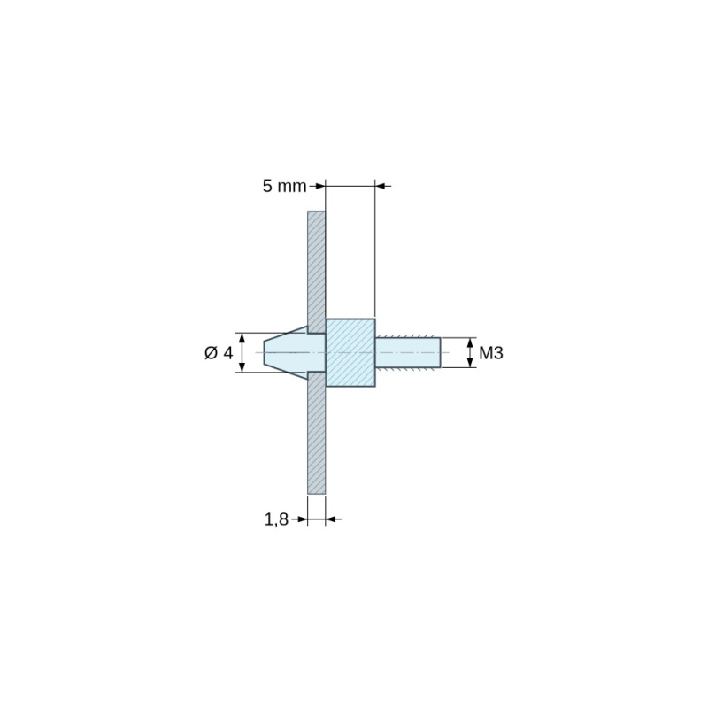 Supporto per scheda a scatto M3 Plastica PA6.6