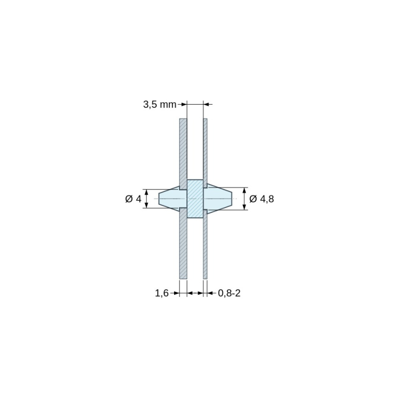 Supporto per scheda a scatto Plastica PA6.6