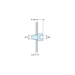 Supporto per circuito stampato a scatto, con filettatura interna M3, nylon PA6.6 nero UL94-HB, foro Ø4 mm, circuito 1,8 mm