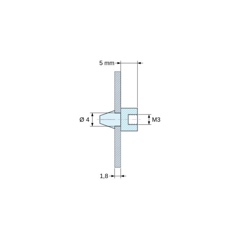 Supporto per scheda a scatto M3 Plastica PA6.6