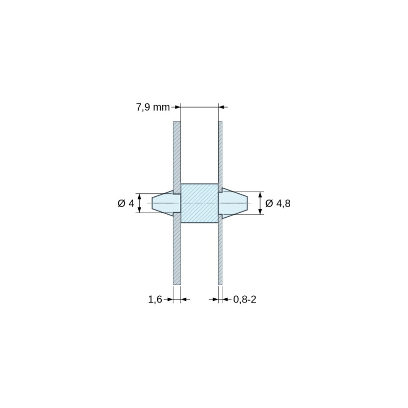 Supporto per scheda a scatto Plastica PA6.6