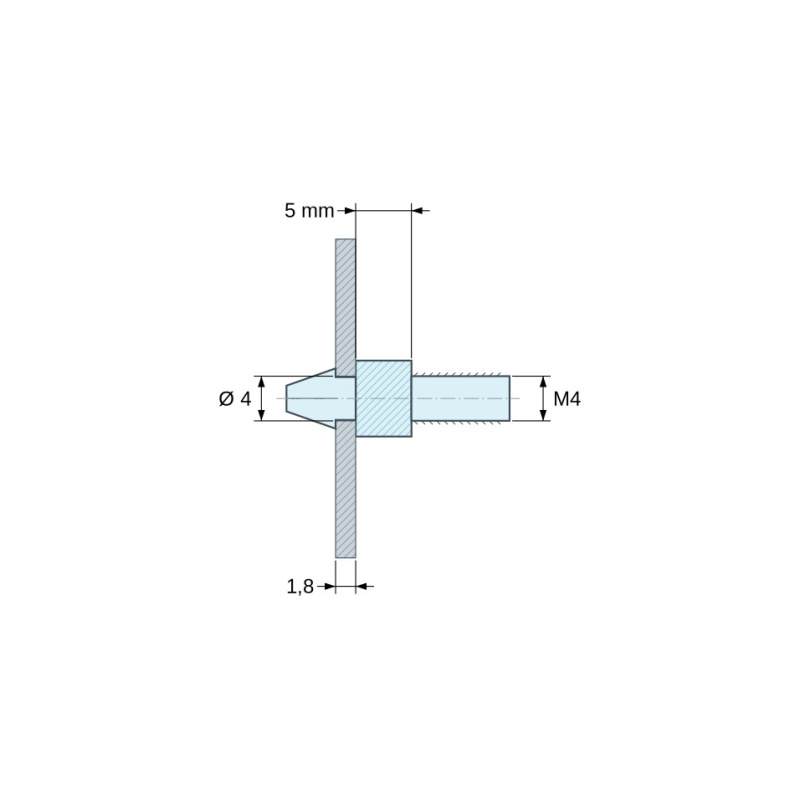 Supporto per scheda a scatto M4 Plastica PA6.6