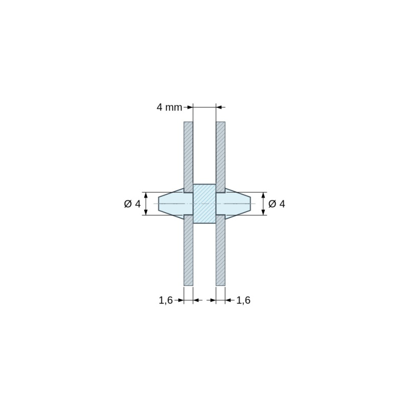 Supporto per scheda a scatto Plastica PA6.6