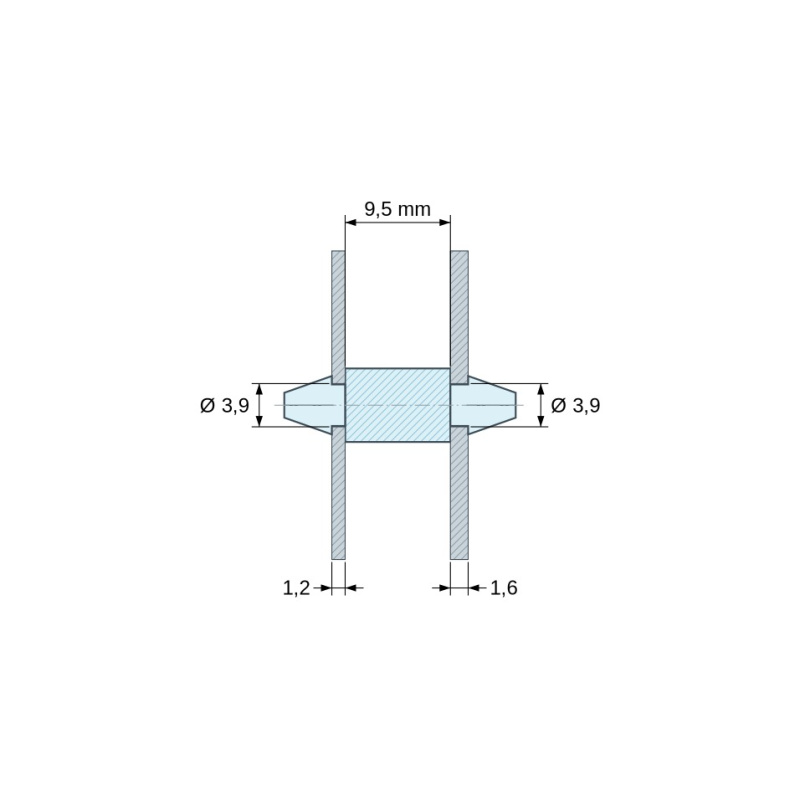 Supporto per scheda a scatto Plastica PA6.6