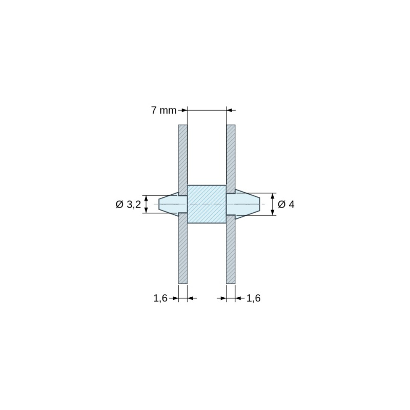 Supporto per scheda a scatto Plastica PA6.6