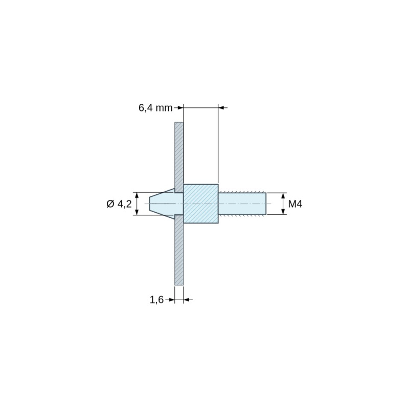 Supporto per scheda a scatto M4 Plastica PA6.6
