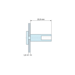 Supporto PCB sotto piattello per vite autofilettante Ø3,5, PA6.6 naturale, UL94-V2, PCB 1,6 mm