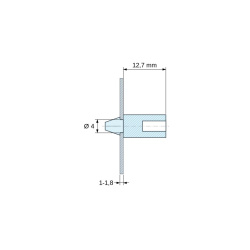 Supporto a scatto per circuito stampato, vite autofilettante Ø3,5, PA6.6 naturale UL94-V2, foro Ø4 mm, circuito 1–1,8 mm