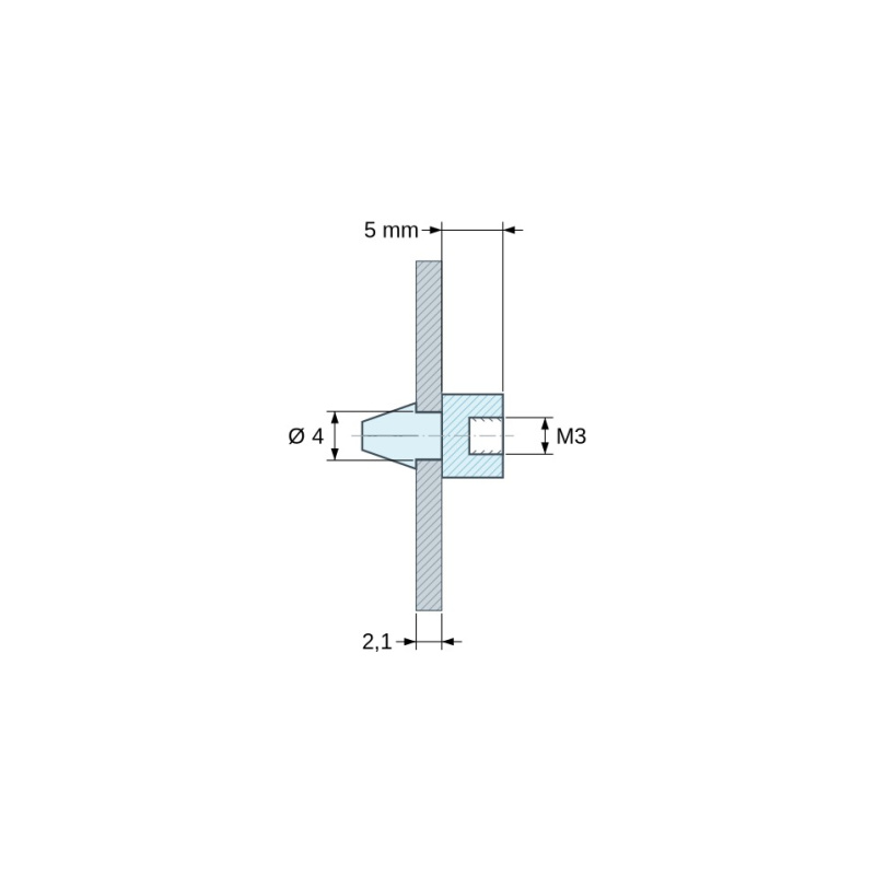 Supporto per scheda a scatto M3 Plastica PA6.6