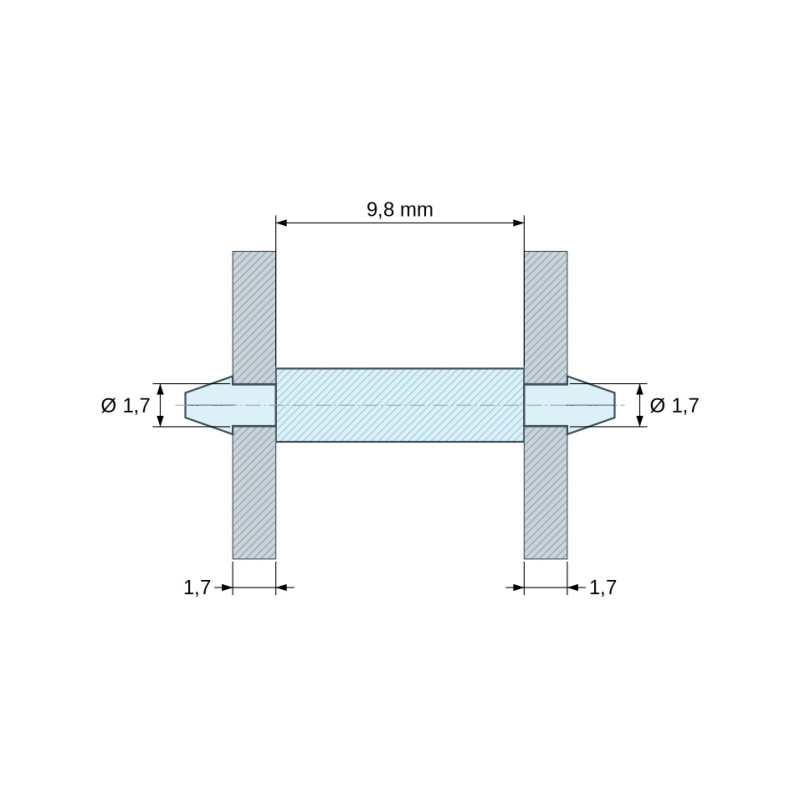 Supporto per scheda a scatto Plastica PA6.6