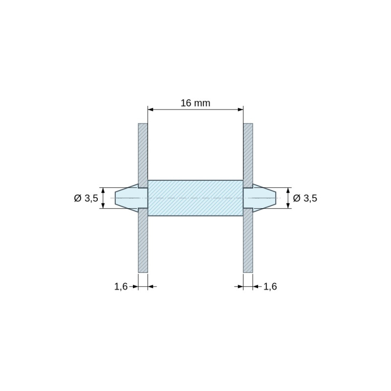 Supporto per scheda a scatto Plastica PA6.6