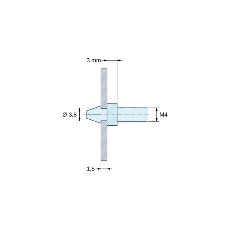 Supporto per scheda a scatto M4 Plastica PA6.6