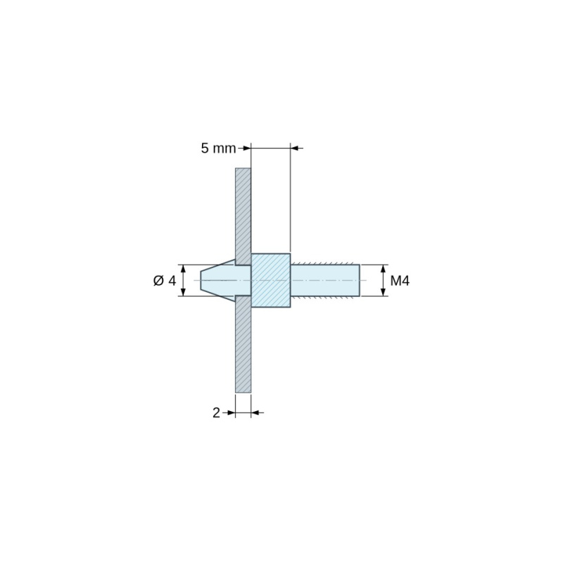 Supporto per scheda a scatto M4 Plastica PA6.6