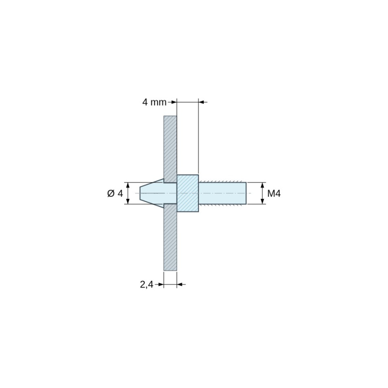 Supporto per scheda a scatto M4 Plastica PA6.6