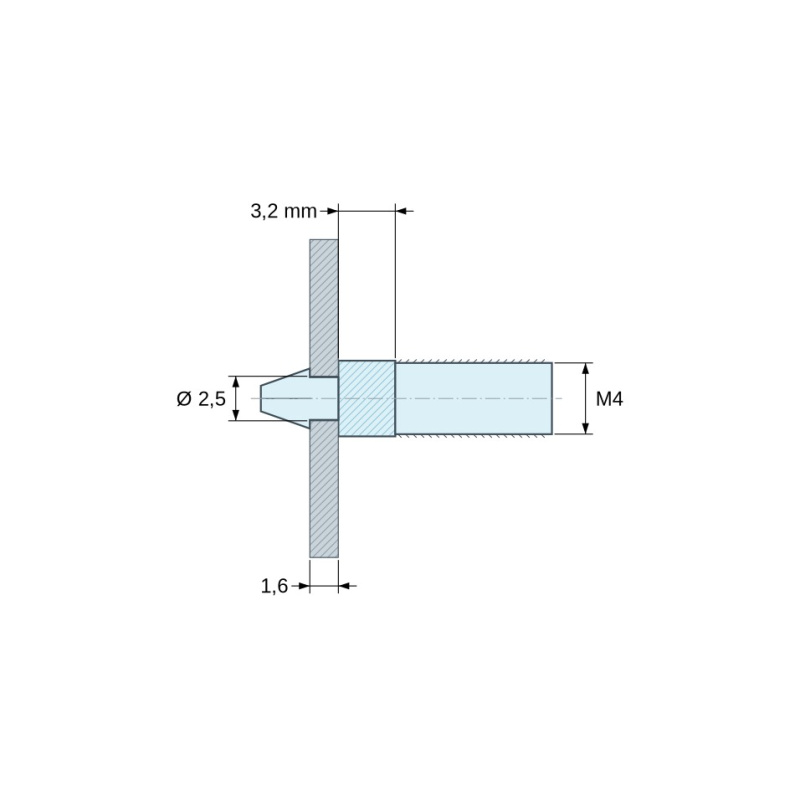 Supporto per scheda a scatto M4 Plastica PA6.6