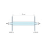 Disegno quotato 44 mm, Supporto PCB a doppio scatto, poliammide PA6.6 nera UL94-HB, PCB Ø4 mm 1,8 mm / telaio Ø4 mm 1,6 mm