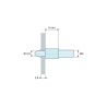 Disegno quotato 6 mm, Supporto per circuito stampato a scatto, filettato M3, nylon PA6.6 nero UL94-HB, foro Ø2,5 mm, circuito 1,6 mm