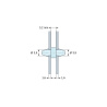 Disegno quotato 3,2 mm, Supporto PCB a doppio innesto, PA6.6 naturale, UL94-V2, foro PCB Ø3,9 mm, spessore PCB 1,6 mm