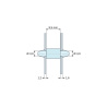 Disegno quotato 9,5 mm, Supporto PCB a doppio innesto, Poliammide PA6.6, naturale, UL94-V2, PCB Ø3,9/1,2 mm / CH Ø3,9/1,6 mm