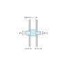 Disegno quotato 6 mm, Supporto PCB a doppio innesto, Poliammide PA6.6, nera, UL94-HB, PCB Ø4/1,6 mm / CH Ø3,2/1,6 mm