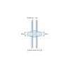 Disegno quotato 3 mm, Supporto PCB a doppio innesto, PA6.6 nero, UL94-HB, foro PCB Ø4 mm, spessore PCB 1,6 mm