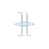 Disegno quotato 6 mm, Supporto PCB a doppio innesto, PA6.6 nero, UL94-HB, foro PCB Ø4 mm, spessore PCB 1,6 mm