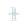 Disegno quotato 4 mm, Supporto PCB a doppio innesto, Poliammide PA6.6, nera, UL94-HB, PCB Ø4/1,6 mm / CH Ø4/2 mm