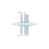 Disegno quotato 2 mm, Supporto PCB a doppio innesto, Poliammide PA6.6, naturale, UL94-V2, PCB Ø2,5/1,6 mm / CH Ø2,5/3,6 mm