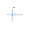 Disegno quotato 8 mm, Supporto per circuito stampato a scatto, filettato M4, nylon PA6.6 nero UL94-HB, foro Ø3,8 mm, circuito 1,8 mm