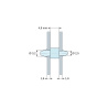 Disegno quotato 4,8 mm, Supporto PCB a doppio innesto, Poliammide PA6.6, naturale, UL94-V2, PCB Ø3,2/1,6 mm / CH Ø2,5/1,6 mm