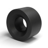 Distanziale liscio svasato su un lato, PA6 GV25 nero UL94-HB, Ø3,4/7 mm, M3