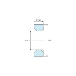 Distanziale liscio svasato su entrambi i lati, PA6 GV25 nero UL94-HB, Ø4,1/7 mm, M4