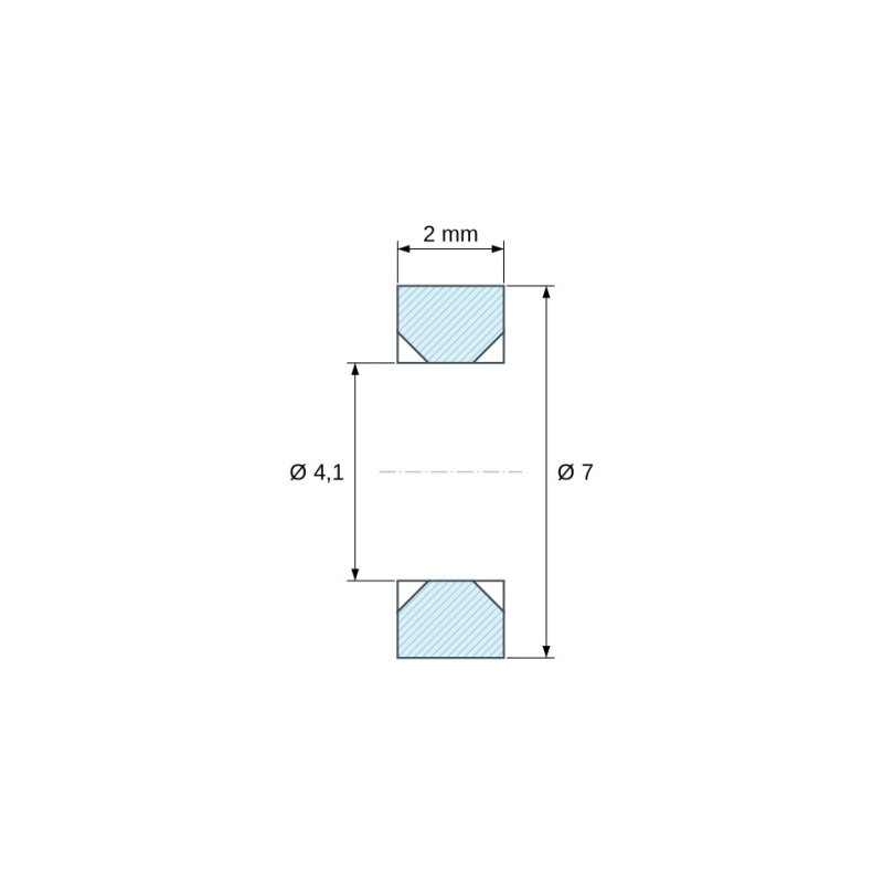 Distanziale liscio svasato su entrambi i lati, PA6 GV25 nero UL94-HB, Ø4,1/7 mm, M4