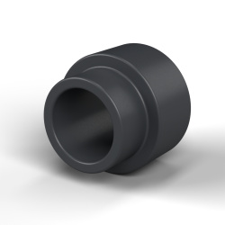 Distanziale con spallamento PA6-FV Ø3,5×6 mm, spallamento Ø4,6×2 mm, per M3, UL94-HB