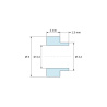 Disegno quotato 2 mm, Distanziale con spallamento PA6-FV Ø3,4×6 mm, spallamento Ø4,2×1,3 mm, per M3, UL94-HB
