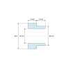 Disegno quotato 2 mm, Distanziale con spallamento PA6-FV Ø3,5×6 mm, spallamento Ø4,6×2 mm, per M3, UL94-HB
