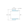 Disegno quotato 2 mm, Distanziale con spallamento PA6-FV Ø4,2×6 mm, spallamento Ø5×1,5 mm, per M4, UL94-HB