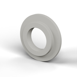 Boccola di isolamento flangiata Ø12,2x25mm, spallamento basso Ø17,8mm, nylon PA6 naturale UL94-V2