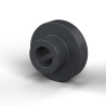 Boccola di isolamento flangiata Ø2,6x8mm, spallamento basso Ø4,5mm, nylon PA6.6 nero rinforzato con fibra di vetro UL94-HB