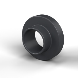 Boccola di isolamento flangiata Ø3x5,9mm, spallamento alto Ø3,5mm, nylon PA6.6 nero rinforzato con fibra di vetro UL94-HB