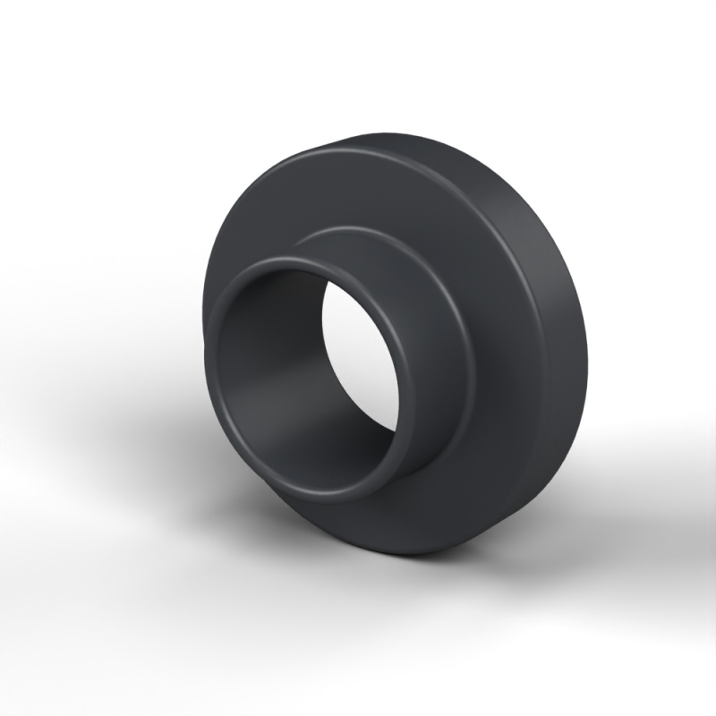 Boccola di isolamento flangiata Ø3x5,9mm, spallamento alto Ø3,5mm, nylon PA6.6 nero rinforzato con fibra di vetro UL94-HB
