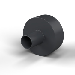 Boccola di isolamento flangiata Ø3x10mm, spallamento alto Ø3,4mm, nylon PA6.6 nero rinforzato con fibra di vetro UL94-HB