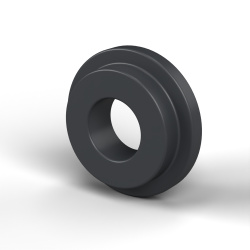 Boccola di isolamento flangiata Ø3,1x7,6mm, spallamento basso Ø6mm, nylon PA6.6 nero rinforzato con fibra di vetro UL94-HB