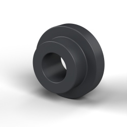Boccola di isolamento flangiata Ø3,5x9mm, spallamento alto Ø6,3mm, nylon PA6.6 nero rinforzato con fibra di vetro UL94-HB